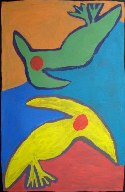 One Green Bird and One Yellow Bird by Peggy Jones