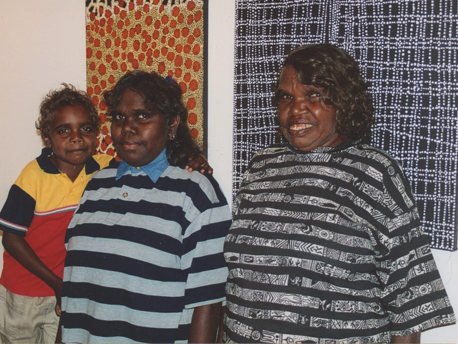 Dorothy Napangardi with daughter Sabrina and grandson Jerome in 2002