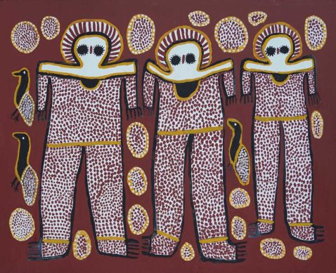 Three Wandjina by Lily Karadada