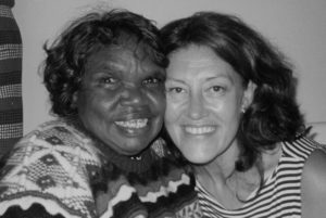 Artist Dorothy Napangardi with gallery owner Roslyn Premont